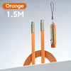 Orange 1.5M fast charging USB-C to USB-C adapter and phone stand with a keyring.