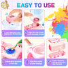 A set of pink paint brushes and a cleaning tool for easy brush maintenance and water change.
