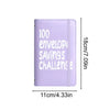 A purple budget binder titled 100 Envelope Savings Challenge.
