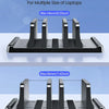 Adjustable width vertical laptop stand organizer for multiple sizes of laptops with minimum 14mm and maximum 36mm capacity
