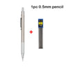 A single 0.5mm HB mechanical pencil is shown next to a bundle of graphite lead.