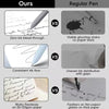 Comparison of a Regular Pen and Soft Touch Gel Ink Pens showing ink bleed-through and flow differences