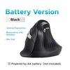Black ergonomic vertical wireless mouse with a textured finish
