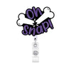 Lila glitzerndes Acryl-Rotating-Badge-Halter-Anhänger mit On-Snap-Design