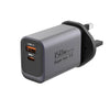 A gray wall charger with a USB-A port and a DC output, labeled 150W QC+PD Super fast 5.0.