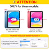 Instructions showing how to find the model number for iPad models and displaying examples of 11th Gen and 10th Gen iPads