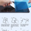 Instrucciones para instalar un protector de pantalla mate en un iPad usando un kit de limpieza y pegatinas para quitar el pol