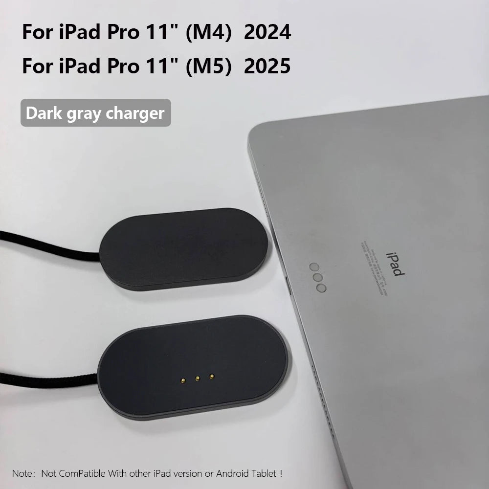 Cargador inalámbrico magnético gris oscuro para iPad Pro 11 pulgadas modelos M4 y M5