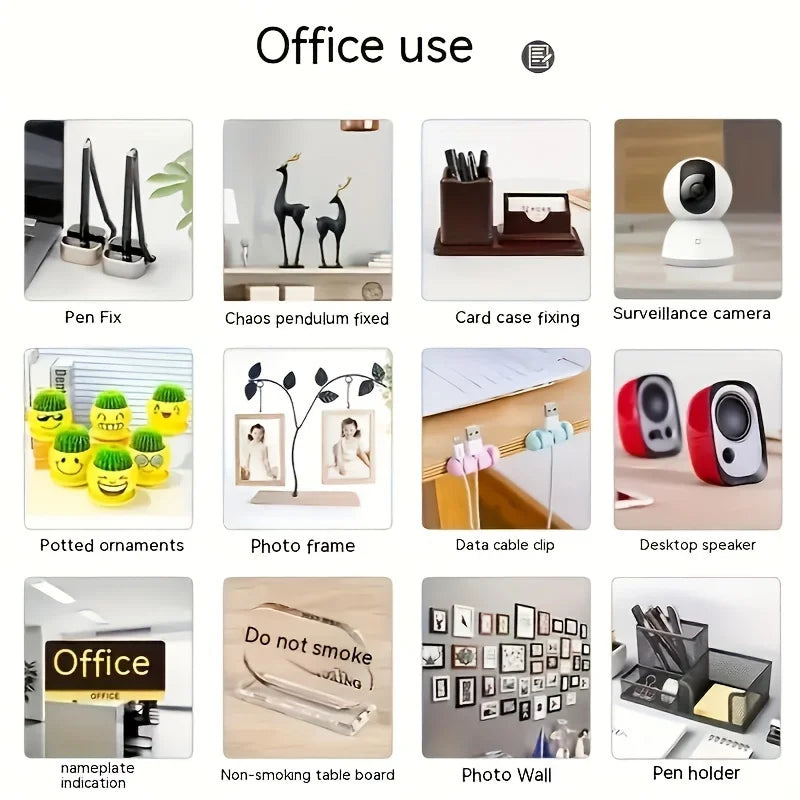A collection of office and decor items including a pen fix, chaos pendulum, card case fixing, surveillance camera, potted orn