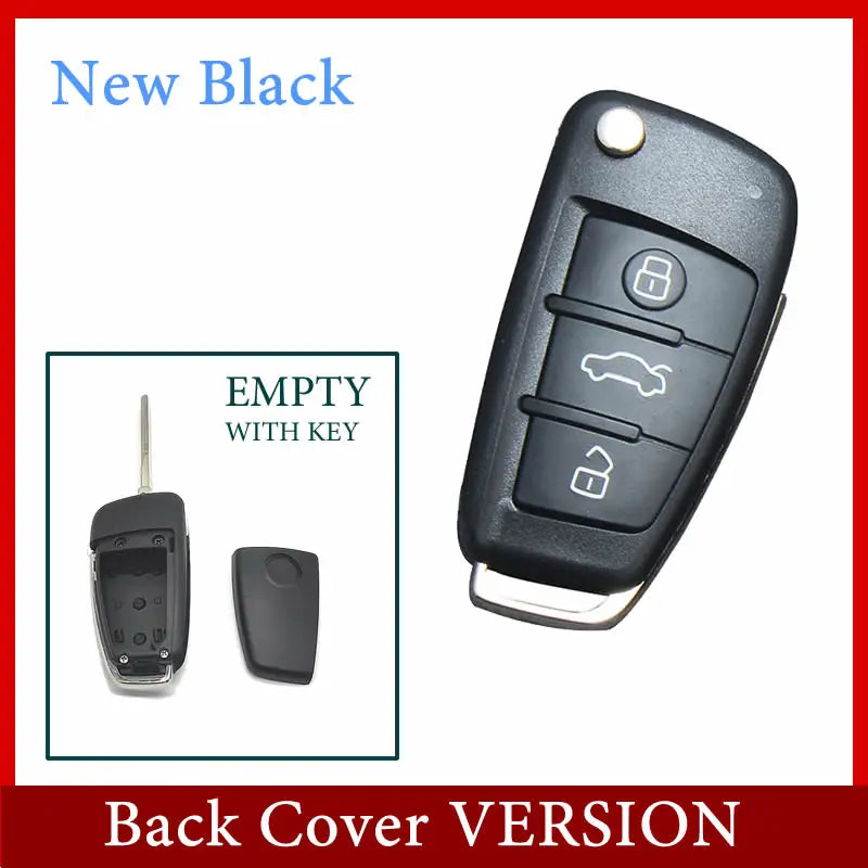 A black realistic fake car key hidden safe with a secret compartment shown from the top.