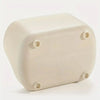 Organizador de escritorio rectangular beige con cuatro orificios de montaje visibles.