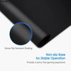 Black desk mat mouse pad showing dense slip resistant shading and a non-slip base for stable operation