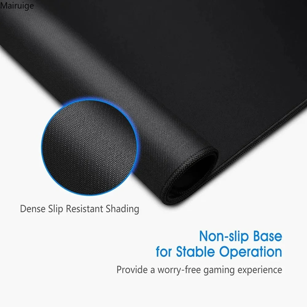 Black desk mat mouse pad showing dense slip resistant shading and a non-slip base for stable operation