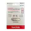 Sandisk Ultra Dual Drive Luxe USB Type-C flash drive in a white and red packaging box.