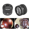 A precision 30x handheld magnifying loupe is shown with various close-up views of jewelry and coins.