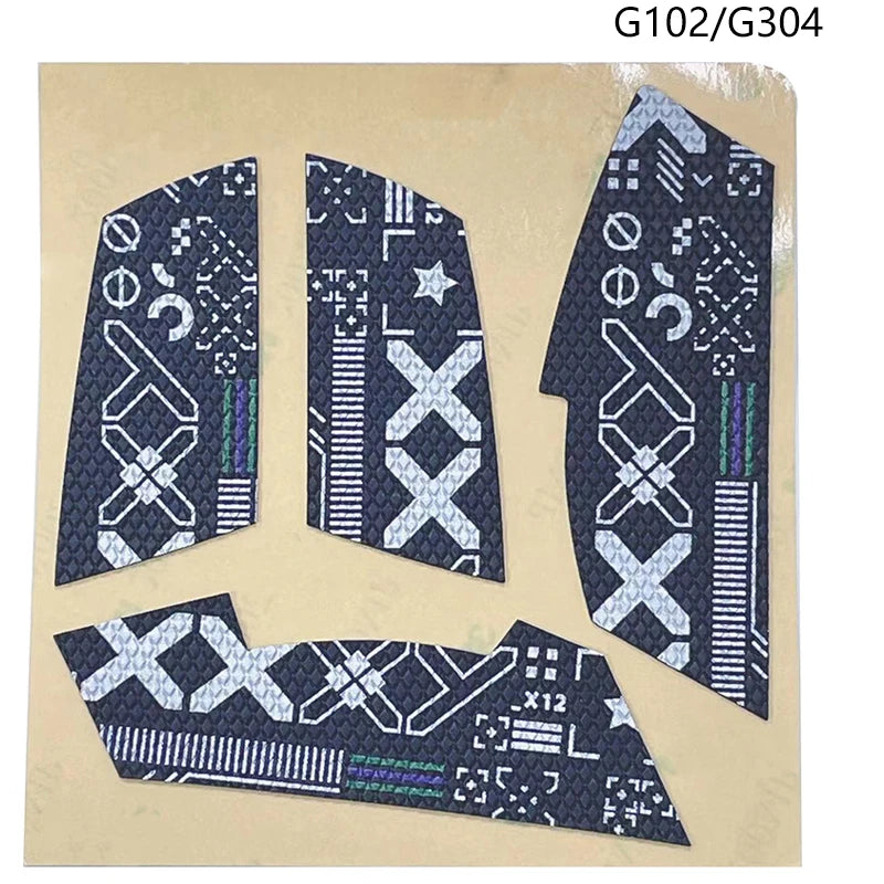 Set schwarzer rutschfester Grip-Tape-Muster für Maus-Anti-Rutsch, gekennzeichnet G102/G304.