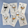 A collection of Instagram-themed badge reels featuring a cute white rabbit design on various colored cards.