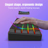 A hand is pressing keys on a black 68-key wired RGB gaming keyboard with floating keycaps.