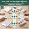 Comparison showing a flat fold method versus curling rolls for organizing documents like contracts and files.