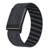 Black soft nylon braided strap for a Whoop 5.0 watch band shown on a white background.