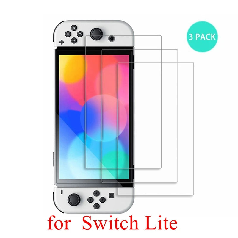 Triple pack tempered glass screen protectors for Switch Lite console