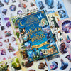 A colorful sticker book titled Magical and Worlds featuring fantasy and fairy tales illustrations.
