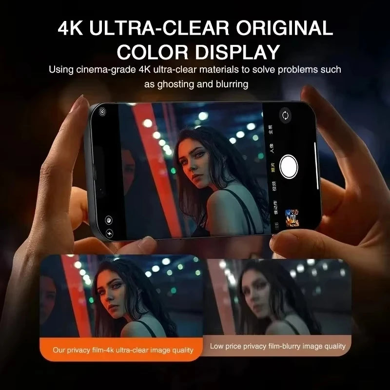Hands hold a smartphone displaying a clear image, demonstrating 4K ultra-clear color display technology.