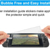 Hands apply bubble free stickers to a Nintendo Switch screen with a clear protector.