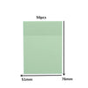A rectangular sheet of light green transparent sticky note memo pad with dimensions 51mm by 76mm.