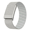 Silver soft nylon braided strap for a fitness watch or wearable device.