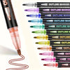 A set of double line outline markers in various colors and finishes shown against a white background.