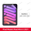 A matte screen protector for an iPad Mini 6 showing a purple and pink striped design.