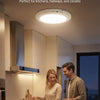 A smart motion sensor light installed above a kitchen counter, illuminating the area.