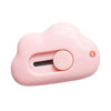 A pink portable rabbit cloud letter opener and crafting tool with a round opening mechanism.