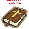 A brown book with a gold cross on the cover, shown from above.