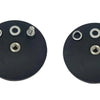 Two black magnetic base mount brackets with mounting holes and threaded studs.