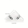 A white multifunctional triangle folder clip for documents shown from above.