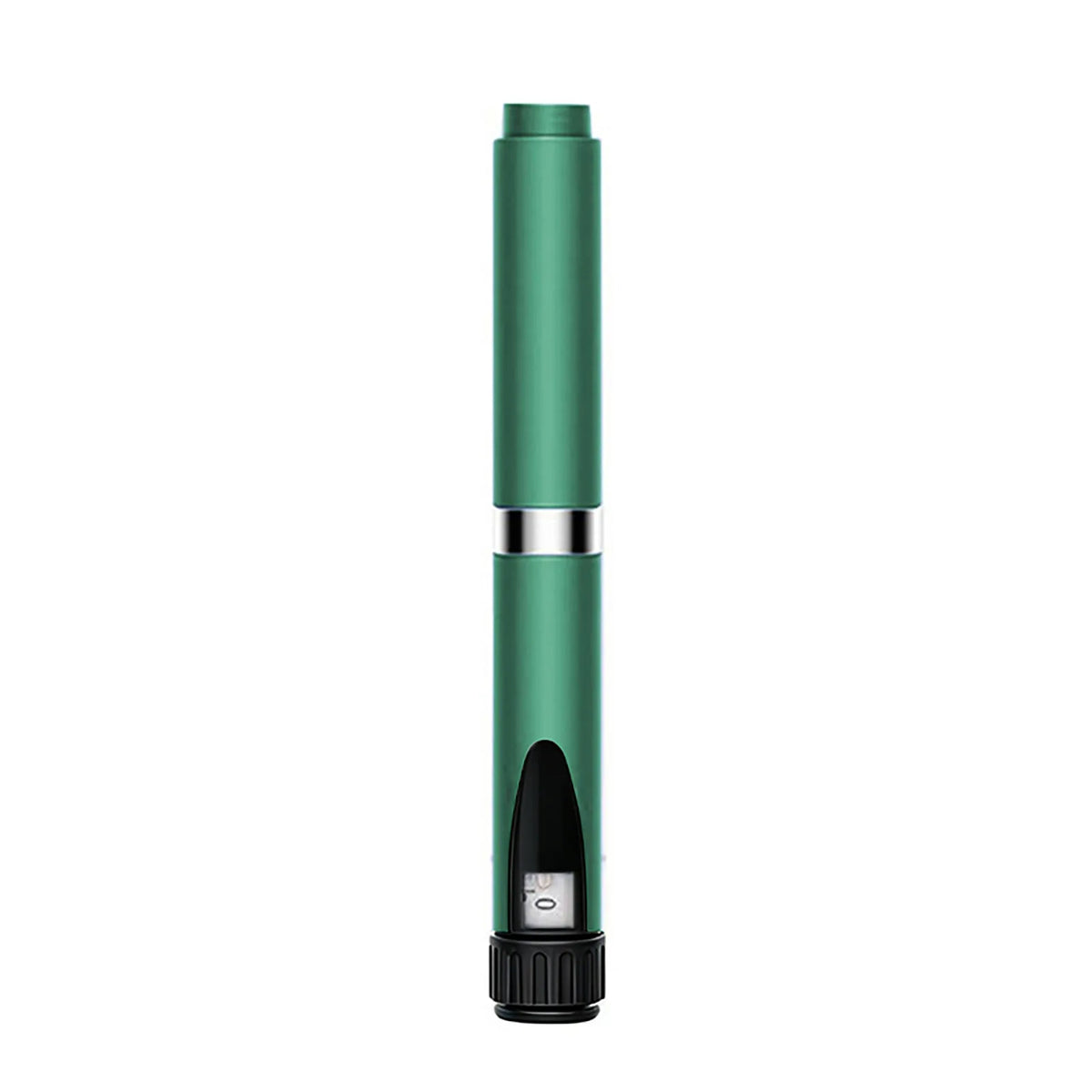 A green reusable peptide beauty injector pen with a silver cap and dosing mechanism.