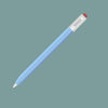 A light blue silicone stylus pen with a red protective cover shown diagonally.