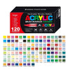 Box of 120 Acrylic Brush Markers in various colors and tips for art and crafting