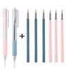 A set of precision utility knives for crafting and scrapbooking, showing various blade sizes and packaging.