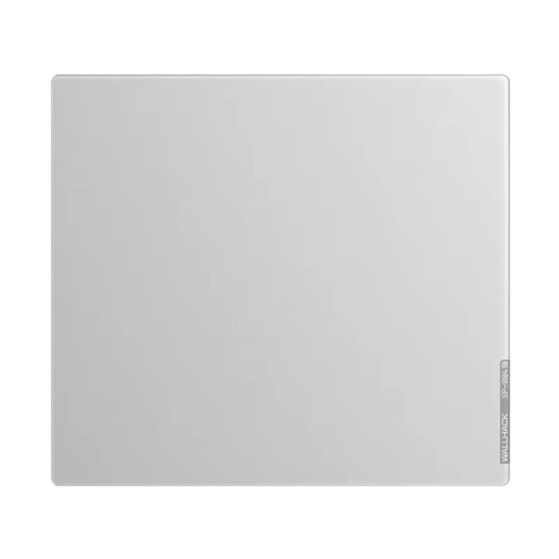 Plaid de souris en verre trempé gris translucide pour gaming et bureau.