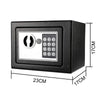 A black digital lock safe box with a keypad and a circular dial, shown from the top view.