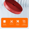 Rolle rotes Klebeband mit der Aufschrift Toocki To Better zur Kabelorganisation.