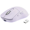 A purple Attack Shark wireless gaming mouse with a detachable USB receiver is shown on a white background.
