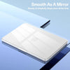 A white MacBook is shown with a clear protective case, emphasizing its smooth finish and beauty.