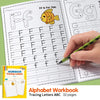 Alphabet-Arbeitsbuch mit Buchstaben FF und GG zum Üben mit einem Bleistift.