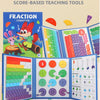 A magnetic fraction learning book with color cognition and hand-eye coordination tools.