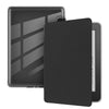 A black protective silicone cover for a 6 inch Kindle e-reader displayed in various angles.