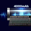 A mechanical keyboard with a TFT display is shown next to a graphic indicating 4000mAh battery capacity.